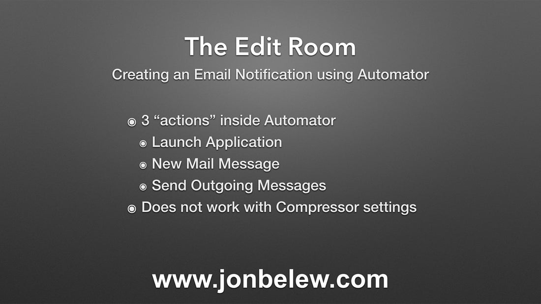 Create Email Notification when exporting from FCP X using Automator